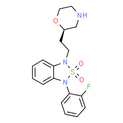 ChemSpider 2D Image | 1-(2-Fluorophenyl)-3-{2-[(2R)-2-morpholinyl]ethyl}-1,3-dihydro-2,1,3-benzothiadiazole 2,2-dioxide | C18H20FN3O3S