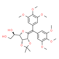 ChemSpider 2D Image | 3,6-Anhydro-6-[bis(3,4,5-trimethoxyphenyl)methylene]-4,5-O-isopropylidene-L-glucitol | C28H36O11