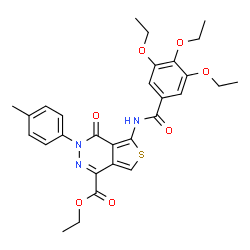 ChemSpider 2D Image | Ethyl 3-(4-methylphenyl)-4-oxo-5-[(3,4,5-triethoxybenzoyl)amino]-3,4-dihydrothieno[3,4-d]pyridazine-1-carboxylate | C29H31N3O7S