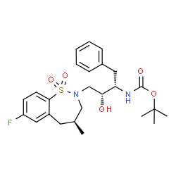 ChemSpider 2D Image | Tert-Butyl {(2s,3r)-4-[(4s)-7-Fluoro-4-Methyl-1,1-Dioxido-4,5-Dihydro-1,2-Benzothiazepin-2(3h)-Yl]-3-Hydroxy-1-Phenylbutan-2-Yl}carbamate | C25H33FN2O5S