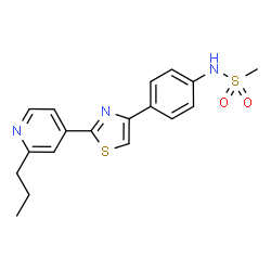 ChemSpider 2D Image | N-{4-[2-(2-Propyl-4-pyridinyl)-1,3-thiazol-4-yl]phenyl}methanesulfonamide | C18H19N3O2S2