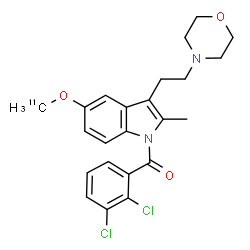 ChemSpider 2D Image | (2,3-Dichlorophenyl){2-methyl-5-[(~11~C)methyloxy]-3-[2-(4-morpholinyl)ethyl]-1H-indol-1-yl}methanone | C2211CH24Cl2N2O3