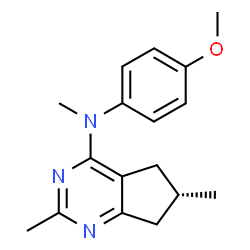 ChemSpider 2D Image | (6S)-N-(4-Methoxyphenyl)-N,2,6-trimethyl-6,7-dihydro-5H-cyclopenta[d]pyrimidin-4-amine | C17H21N3O