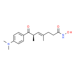 ChemSpider 2D Image | (4E,6R)-7-[4-(Dimethylamino)phenyl]-N-hydroxy-4,6-dimethyl-7-oxo-4-heptenamide | C17H24N2O3