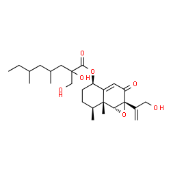 ChemSpider 2D Image | (1aR,4R,7S,7aR,7bR)-1a-(3-Hydroxy-1-propen-2-yl)-7,7a-dimethyl-2-oxo-1a,2,4,5,6,7,7a,7b-octahydronaphtho[1,2-b]oxiren-4-yl 2-hydroxy-2-(hydroxymethyl)-4,6-dimethyloctanoate | C26H40O7