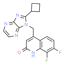 ChemSpider 2D Image | 4-[(2-Cyclobutyl-1H-imidazo[4,5-b]pyrazin-1-yl)methyl]-7,8-difluoro-2(1H)-quinolinone | C19H15F2N5O