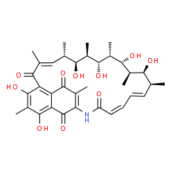 ChemSpider 2D Image | (7E,9S,10S,11R,12R,13R,14R,15R,16S,17S,18E,20Z)-2,4,10,12,14,16-Hexahydroxy-3,7,9,11,13,15,17,25-octamethyl-23-azatricyclo[22.3.1.0~5,27~]octacosa-1(27),2,4,7,18,20,24-heptaene-6,22,26,28-tetrone | C35H45NO10