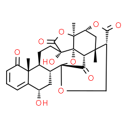 ChemSpider 2D Image | (1R,2S,5S,8S,9R,15S,17R,18R,21S,24R,26S,27S)-5,15-Dihydroxy-2,9,26-trimethyl-3,19,23,28-tetraoxaoctacyclo[16.9.1.1~18,27~.0~1,5~.0~2,24~.0~8,17~.0~9,14~.0~21,26~]nonacosa-11,13-diene-4,10,22,29-tetron
e | C28H30O10