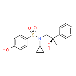 ChemSpider 2D Image | N-Cyclopropyl-4-hydroxy-N-[(2R)-2-hydroxy-2-phenylpropyl]benzenesulfonamide | C18H21NO4S