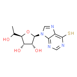 ChemSpider 2D Image | 9-(6-Deoxy-beta-D-allofuranosyl)-9H-purine-6-thiol | C11H14N4O4S