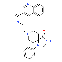 ChemSpider 2D Image | N-[2-(4-Oxo-1-phenyl-1,3,8-triazaspiro[4.5]dec-8-yl)ethyl]-3-quinolinecarboxamide | C25H27N5O2