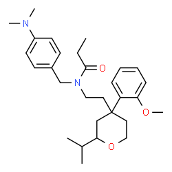 ChemSpider 2D Image | N-[4-(Dimethylamino)benzyl]-N-{2-[2-isopropyl-4-(2-methoxyphenyl)tetrahydro-2H-pyran-4-yl]ethyl}propanamide | C29H42N2O3