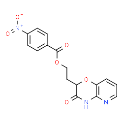 ChemSpider 2D Image | 2-[2-[(4-Nitrobenzoyl)oxy]ethyl]-2H-pyrido[3,2-b]-1,4-oxazin-3(4H)-one | C16H13N3O6