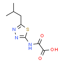 ChemSpider 2D Image | [(5-Isobutyl-1,3,4-thiadiazol-2-yl)amino](oxo)acetic acid | C8H11N3O3S
