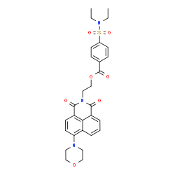 ChemSpider 2D Image | 2-[6-(4-Morpholinyl)-1,3-dioxo-1H-benzo[de]isoquinolin-2(3H)-yl]ethyl 4-(diethylsulfamoyl)benzoate | C29H31N3O7S