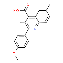 ChemSpider 2D Image | 2-(4-Methoxyphenyl)-3,6-dimethyl-4-quinolinecarboxylic acid | C19H17NO3