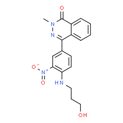 ChemSpider 2D Image | 4-{4-[(3-Hydroxypropyl)amino]-3-nitrophenyl}-2-methyl-1(2H)-phthalazinone | C18H18N4O4