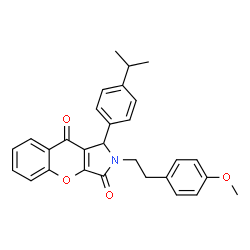 ChemSpider 2D Image | 1-(4-Isopropylphenyl)-2-[2-(4-methoxyphenyl)ethyl]-1,2-dihydrochromeno[2,3-c]pyrrole-3,9-dione | C29H27NO4
