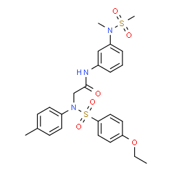 ChemSpider 2D Image | N~2~-[(4-Ethoxyphenyl)sulfonyl]-N-{3-[methyl(methylsulfonyl)amino]phenyl}-N~2~-(4-methylphenyl)glycinamide | C25H29N3O6S2