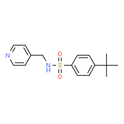 ChemSpider 2D Image | 4-(2-Methyl-2-propanyl)-N-(4-pyridinylmethyl)benzenesulfonamide | C16H20N2O2S