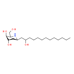 ChemSpider 2D Image | (3S,4S,6S)-2-(Hydroxymethyl)-6-(2-hydroxytridecyl)-3,4-piperidinediol | C19H39NO4