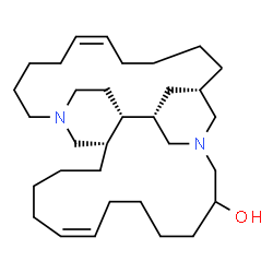ChemSpider 2D Image | (6Z,12S,14S,23Z,29S,30S)-1,16-Diazatetracyclo[27.3.1.1~12,16~.0~14,30~]tetratriaconta-6,23-dien-18-ol | C32H56N2O