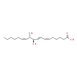 ChemSpider 2D Image | (6Z,8E,10R,11S,12Z)-10,11-Dihydroxy-6,8,12-octadecatrienoic acid | C18H30O4