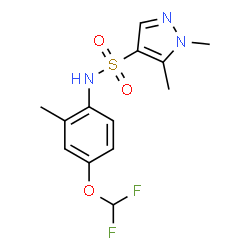 ChemSpider 2D Image | N-[4-(Difluoromethoxy)-2-methylphenyl]-1,5-dimethyl-1H-pyrazole-4-sulfonamide | C13H15F2N3O3S