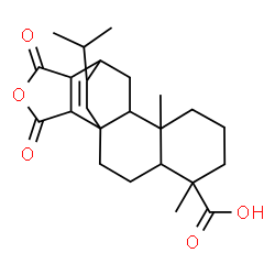 ChemSpider 2D Image | 19-Isopropyl-5,9-dimethyl-14,16-dioxo-15-oxapentacyclo[10.5.2.0~1,10~.0~4,9~.0~13,17~]nonadec-18-ene-5-carboxylic acid | C24H32O5