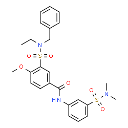 ChemSpider 2D Image | 3-[Benzyl(ethyl)sulfamoyl]-N-[3-(dimethylsulfamoyl)phenyl]-4-methoxybenzamide | C25H29N3O6S2