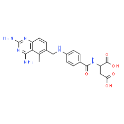 ChemSpider 2D Image | N-(4-{[(2,4-Diamino-5-methyl-6-quinazolinyl)methyl]amino}benzoyl)aspartic acid | C21H22N6O5