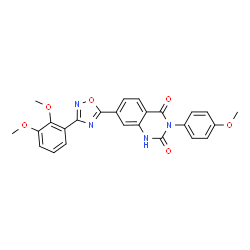 ChemSpider 2D Image | 7-[3-(2,3-Dimethoxyphenyl)-1,2,4-oxadiazol-5-yl]-3-(4-methoxyphenyl)-2,4(1H,3H)-quinazolinedione | C25H20N4O6