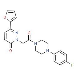 ChemSpider 2D Image | 2-{2-[4-(4-Fluorophenyl)-1-piperazinyl]-2-oxoethyl}-6-(2-furyl)-3(2H)-pyridazinone | C20H19FN4O3
