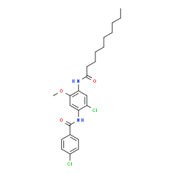 ChemSpider 2D Image | 4-Chloro-N-[2-chloro-4-(decanoylamino)-5-methoxyphenyl]benzamide | C24H30Cl2N2O3