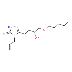 ChemSpider 2D Image | 4-(4-Allyl-5-sulfanyl-4H-1,2,4-triazol-3-yl)-1-(pentyloxy)butan-2-ol | C14H25N3O2S
