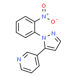ChemSpider 2D Image | 3-(1-(2-Nitrophenyl)-1H-pyrazol-5-yl)pyridine | C14H10N4O2