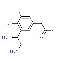 ChemSpider 2D Image | {3-[(1S)-1,2-Diaminoethyl]-5-fluoro-4-hydroxyphenyl}acetic acid | C10H13FN2O3