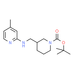 ChemSpider 2D Image | tert-Butyl 3-(((4-methylpyridin-2-yl)amino)methyl)piperidine-1-carboxylate | C17H27N3O2