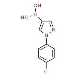 ChemSpider 2D Image | [1-(4-Chlorophenyl)-1H-pyrazol-4-yl]boronic acid | C9H8BClN2O2