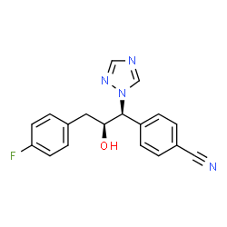 ChemSpider 2D Image | 4-[(1S,2S)-3-(4-fluorophenyl)-2-hydroxy-1-(1,2,4-triazol-1-yl)propyl]benzonitrile | C18H15FN4O