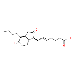 ChemSpider 2D Image | (5E,8beta,11beta,12alpha)-9,15-Dioxo-11,16-cycloprost-5-en-1-oic acid | C20H30O4