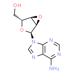 ChemSpider 2D Image | 9-(2,3-Anhydro-alpha-D-ribofuranosyl)-9H-purin-6-amine | C10H11N5O3