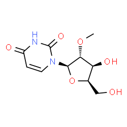 ChemSpider 2D Image | 1-(2-O-Methyl-beta-D-xylofuranosyl)-2,4(1H,3H)-pyrimidinedione | C10H14N2O6