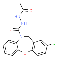 ChemSpider 2D Image | N'-Acetyl-2-chlorodibenzo[b,f][1,4]oxazepine-10(11H)-carbohydrazide | C16H14ClN3O3
