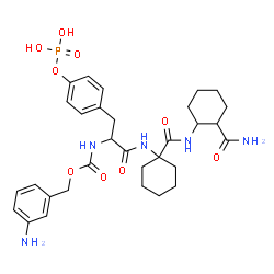 ChemSpider 2D Image | Nalpha-{[(3-Aminobenzyl)oxy]carbonyl}-N-{1-[(2-carbamoylcyclohexyl)carbamoyl]cyclohexyl}-O-phosphonotyrosinamide | C31H42N5O9P