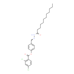 ChemSpider 2D Image | 4-[(Dodecanoylhydrazono)methyl]phenyl 2,4-dichlorobenzoate | C26H32Cl2N2O3