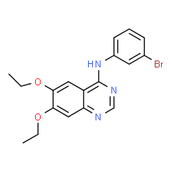 ChemSpider 2D Image | 4-(3-bromoanilino)-6,7-diethoxyquinazoline | C18H18BrN3O2