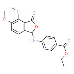 ChemSpider 2D Image | Ethyl 4-[(4,5-dimethoxy-3-oxo-1,3-dihydro-2-benzofuran-1-yl)amino]benzoate | C19H19NO6