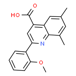 ChemSpider 2D Image | 2-(2-Methoxyphenyl)-6,8-dimethyl-4-quinolinecarboxylic acid | C19H17NO3