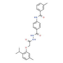 ChemSpider 2D Image | N-[4-({2-[(2-Isopropyl-5-methylphenoxy)acetyl]hydrazino}carbonyl)phenyl]-3-methylbenzamide | C27H29N3O4